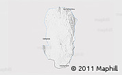 Silver Style 3D Map of Hsi Hseng, single color outside