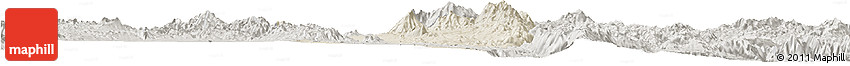 Shaded Relief Horizon Map of Hsi Hseng, semi-desaturated