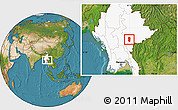 Satellite Location Map of Hsi Hseng, highlighted country