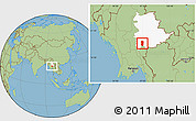 Savanna Style Location Map of Hsi Hseng, highlighted parent region