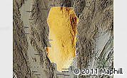 Physical Map of Hsi Hseng, darken, semi-desaturated