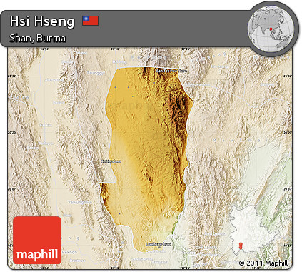 Physical Map of Hsi Hseng, lighten