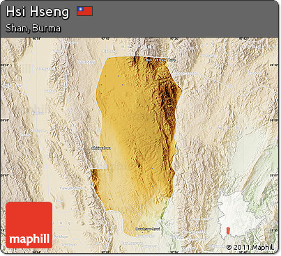 Physical Map of Hsi Hseng, lighten