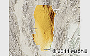 Physical Map of Hsi Hseng, lighten, semi-desaturated