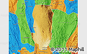 Physical Map of Hsi Hseng, political outside