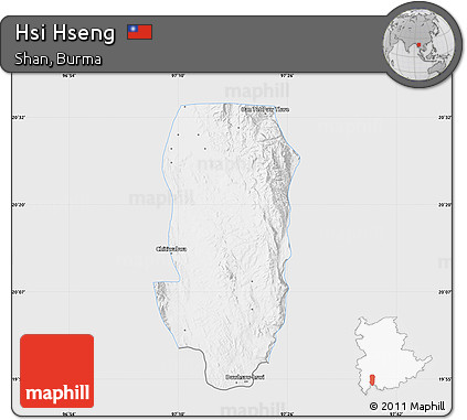 Silver Style Map of Hsi Hseng, single color outside