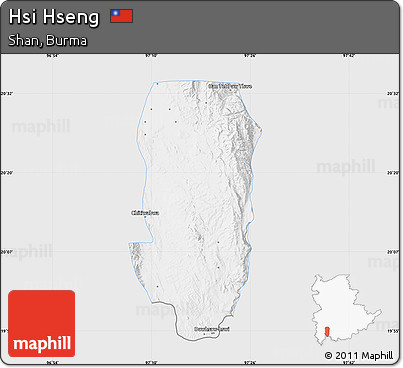 Silver Style Map of Hsi Hseng, single color outside