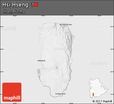 Silver Style Map of Hsi Hseng, single color outside