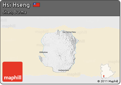 Classic Style Panoramic Map of Hsi Hseng, single color outside