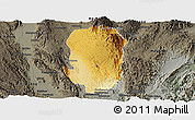Physical Panoramic Map of Hsi Hseng, darken, semi-desaturated