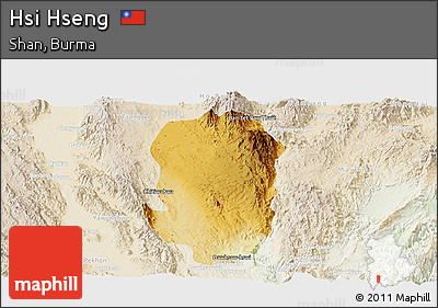 Physical Panoramic Map of Hsi Hseng, lighten