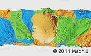 Physical Panoramic Map of Hsi Hseng, political outside