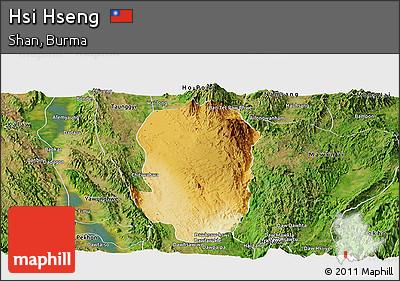 Physical Panoramic Map of Hsi Hseng, satellite outside