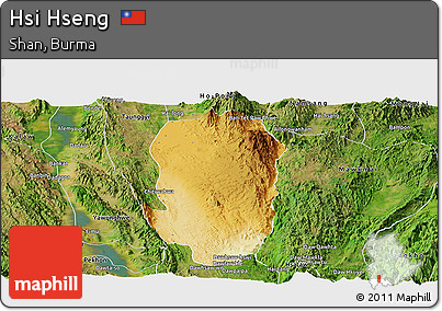 Physical Panoramic Map of Hsi Hseng, satellite outside
