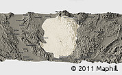 Shaded Relief Panoramic Map of Hsi Hseng, darken