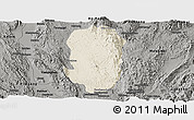 Shaded Relief Panoramic Map of Hsi Hseng, darken, semi-desaturated