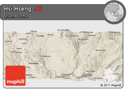 Shaded Relief Panoramic Map of Hsi Hseng