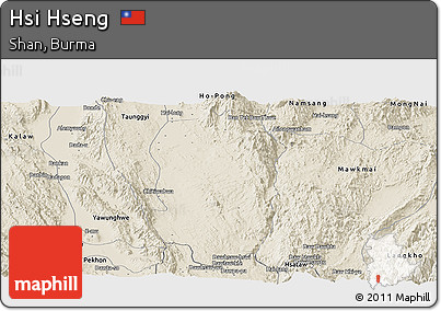 Shaded Relief Panoramic Map of Hsi Hseng