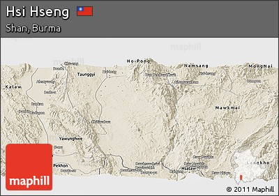 Shaded Relief Panoramic Map of Hsi Hseng