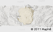 Shaded Relief Panoramic Map of Hsi Hseng, lighten, semi-desaturated