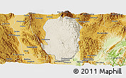 Shaded Relief Panoramic Map of Hsi Hseng, physical outside