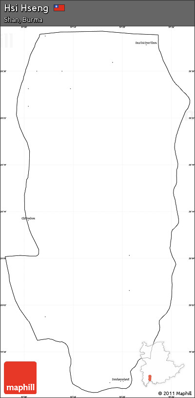 Blank Simple Map of Hsi Hseng, cropped outside