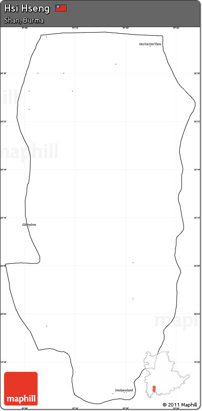Blank Simple Map of Hsi Hseng, cropped outside