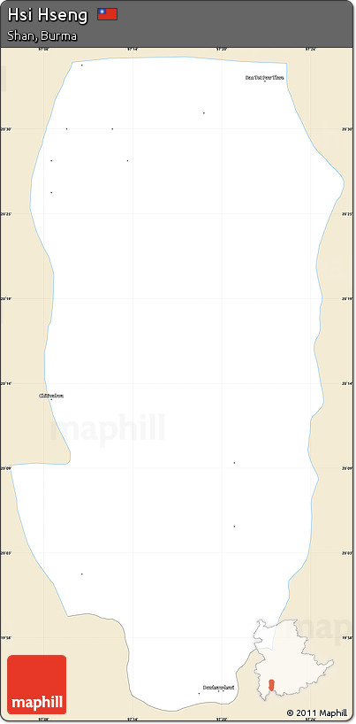 Classic Style Simple Map of Hsi Hseng, single color outside