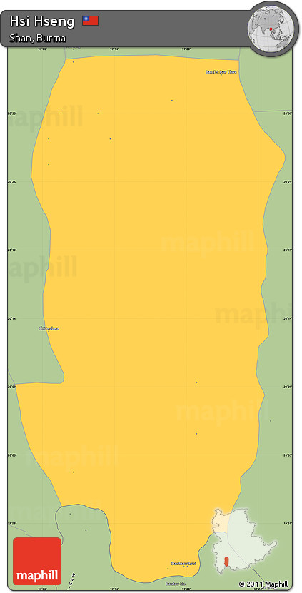 Savanna Style Simple Map of Hsi Hseng