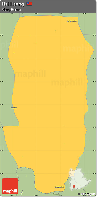 Savanna Style Simple Map of Hsi Hseng