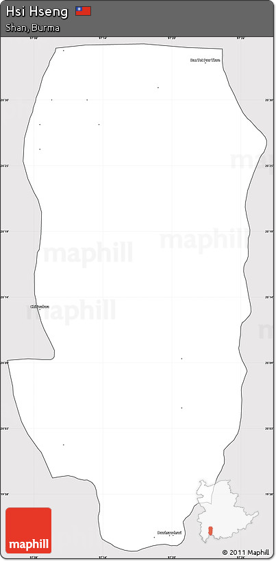 Silver Style Simple Map of Hsi Hseng, cropped outside