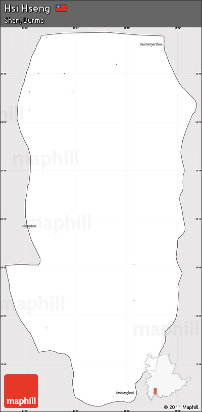 Silver Style Simple Map of Hsi Hseng, cropped outside