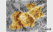 Physical 3D Map of Keng Tung, desaturated