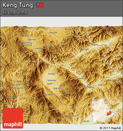 Physical 3D Map of Keng Tung