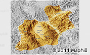 Physical 3D Map of Keng Tung, lighten, desaturated