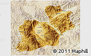 Physical 3D Map of Keng Tung, lighten