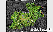 Satellite 3D Map of Keng Tung, darken, desaturated