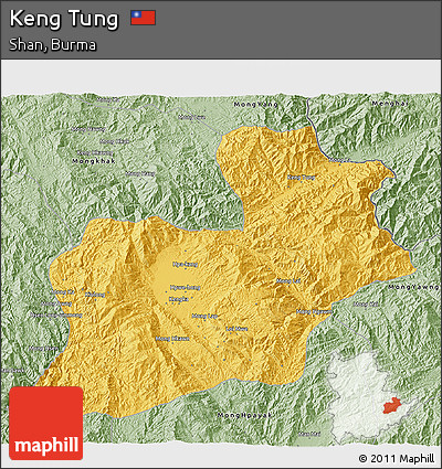Savanna Style 3D Map of Keng Tung