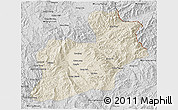 Shaded Relief 3D Map of Keng Tung, desaturated