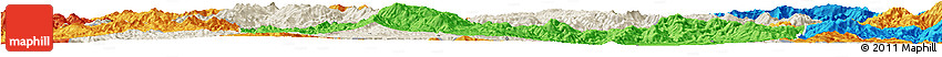 Shaded Relief Horizon Map of Keng Tung, political outside