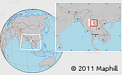 Gray Location Map of Keng Tung, highlighted parent region, within the entire country
