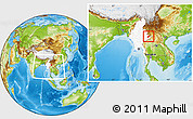 Physical Location Map of Keng Tung, highlighted country, within the entire country