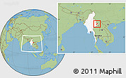 Savanna Style Location Map of Keng Tung, highlighted country, within the entire country