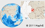 Shaded Relief Location Map of Keng Tung, highlighted country