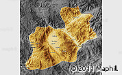 Physical Map of Keng Tung, darken, desaturated