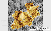 Physical Map of Keng Tung, desaturated