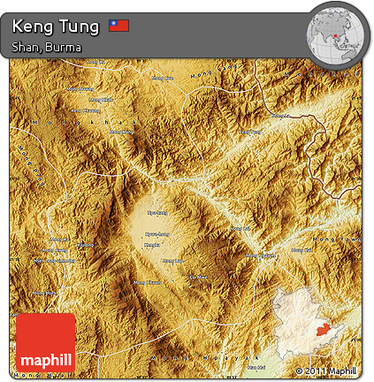 Physical Map of Keng Tung