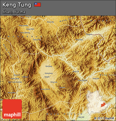 Physical Map of Keng Tung