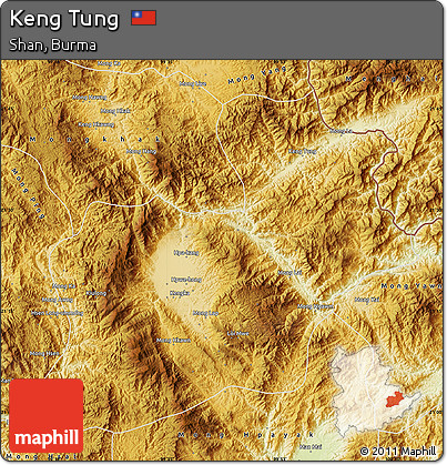 Physical Map of Keng Tung
