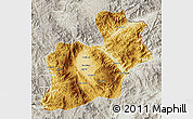 Physical Map of Keng Tung, lighten, semi-desaturated